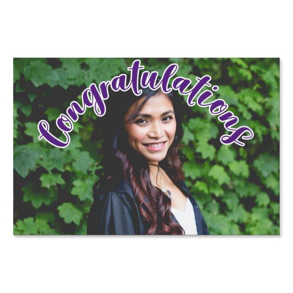 CONGRATULATIONS Purple OVERLAY TEXT Yard Sign