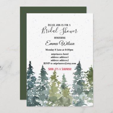 Conifer Pine Tree, bridal shower Invitations