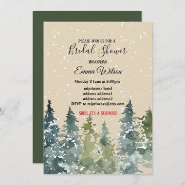 Conifer Pine Tree, bridal shower Invitations