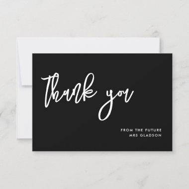 Contemporary Black Bridal Shower Thank you Invitations
