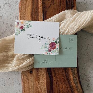 Contemporary Eucalyptus Floral Thank You PostInvitations