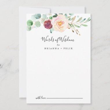 Contemporary Eucalyptus Wedding Words of Wisdom Advice Card