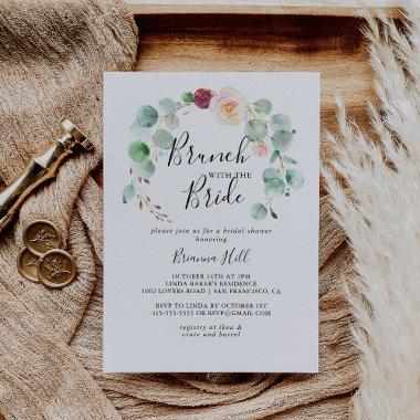 Contemporary Floral Brunch with the Bride Shower Invitations