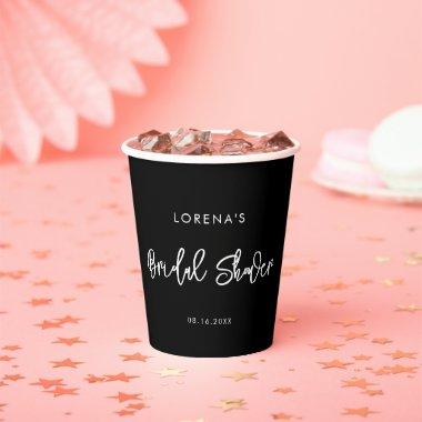 Contemporary modern black Bridal Shower Paper Cups