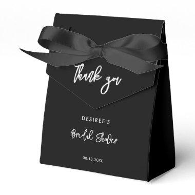 Contemporary modern black Bridal Shower thank you Favor Boxes