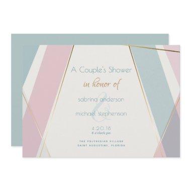 Contemporary Modern Geometric Stripes Teal Rose