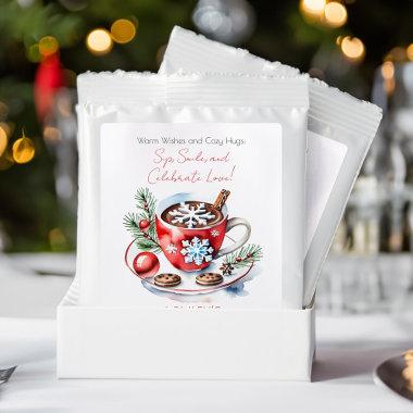 Cookies and cocoa winter bridal shower favors hot chocolate drink mix