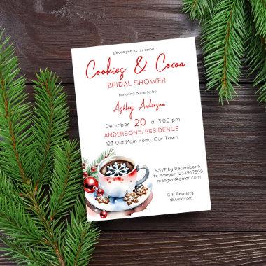 Cookies and cocoa winter Christmas bridal shower Invitations