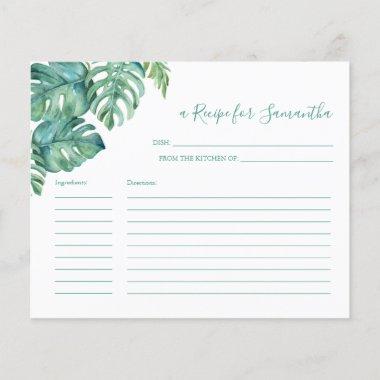 Cooking Recipe Invitations Tropical Greenery