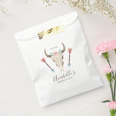 Cool Boho Cow Skull Favor Bag