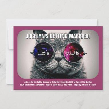 Cool Cat Bridal Shower Invitations