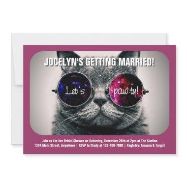 Cool Cat Bridal Shower Invitations