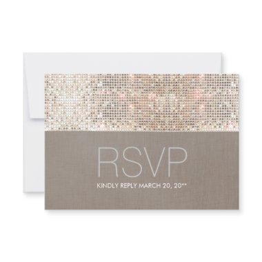 Cool Modern Faux Silver Sequins RSVP