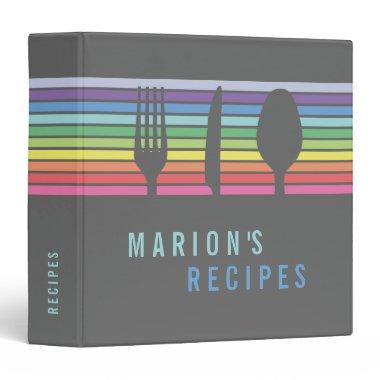 Cool Modern Rainbow Cooking Recipe Book Binder