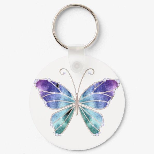 Cool Shades Rainbow Wings Butterfly Keychain
