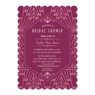 Cooper Rose Great Gatsby 1920s Bridal Shower Invitations