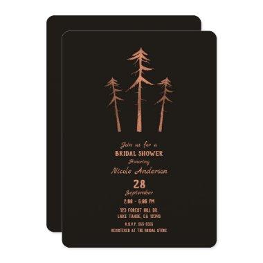 Copper Bronze Tall Pine Trees Rustic