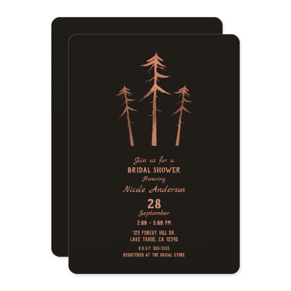 Copper Bronze Tall Pine Trees Rustic