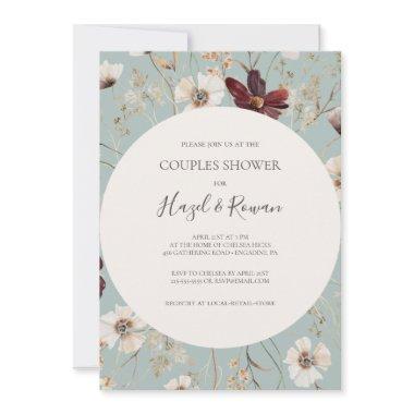 Copper Burgundy Wildflower | Teal Couples Shower