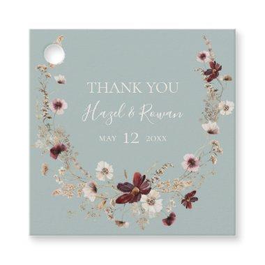 Copper Burgundy Wildflower | Teal Thank You Favor Tags