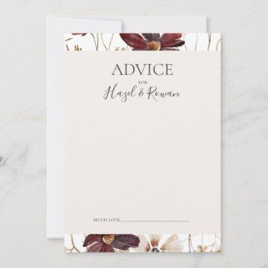 Copper Burgundy Wildflower | Wedding Advice Card