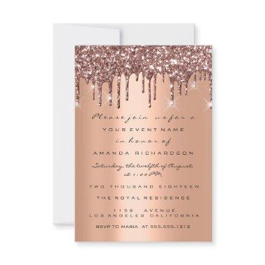 Copper Glitter Drips Rose Gold  16th