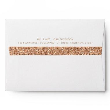 Copper Glitter Inside Return Address Envelope