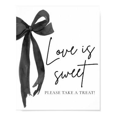 Coquette Black Bow Love is Sweet Treat Favor Sign