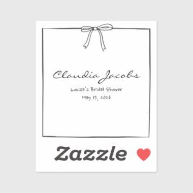Coquette Bow  Custom Name Place  Sticker