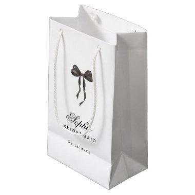 Coquette Bow French Stylish Bridesmaid Name Small Gift Bag