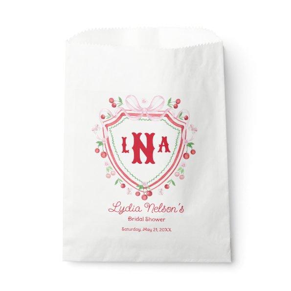 Coquette Cherry Monogam  Favor Bag