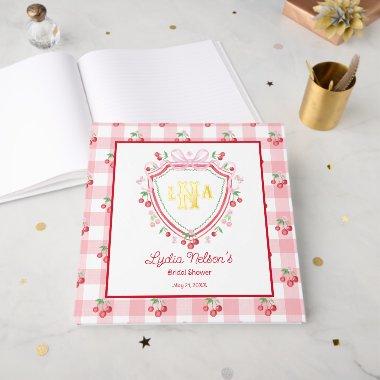 Coquette Cherry Monogam  Foil Guest Book