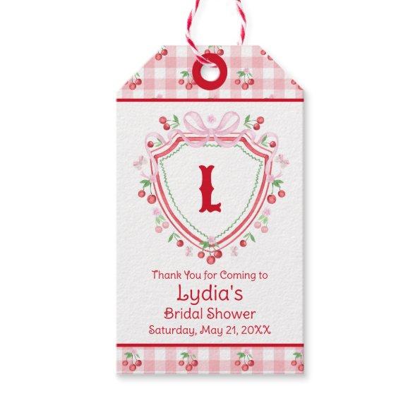 Coquette Cherry Monogam  Gift Tags