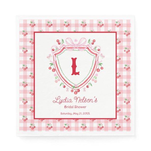Coquette Cherry Monogam  Napkins