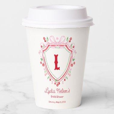 Coquette Cherry Monogam  Paper Cups