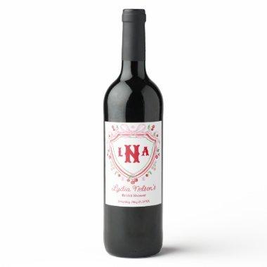 Coquette Cherry Monogam  Wine Label