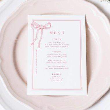 Coquette Pink Bow  Menu