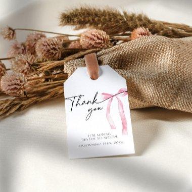 Coquette Pink Bow Favor  Gift Tags