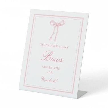 Coquette Pink Guess How Many Bows Game Sign