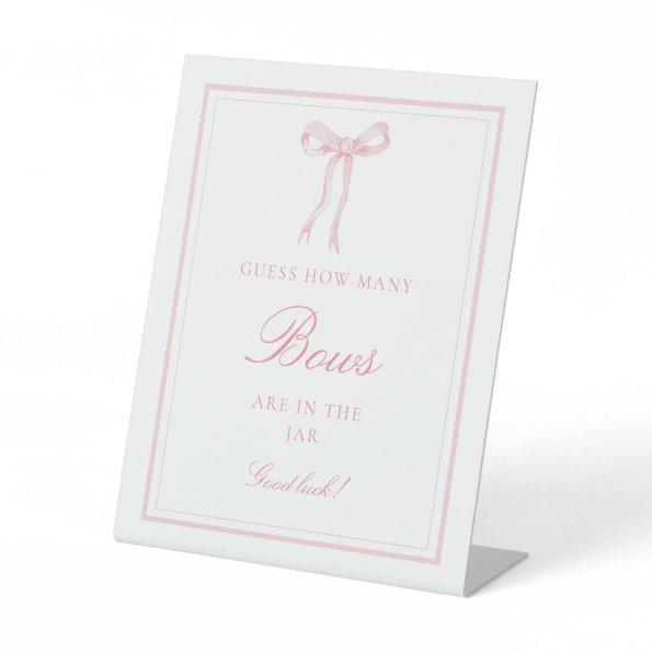 Coquette Pink Guess How Many Bows Game Sign