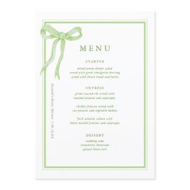 Coquette Toile Green Bow  Menu