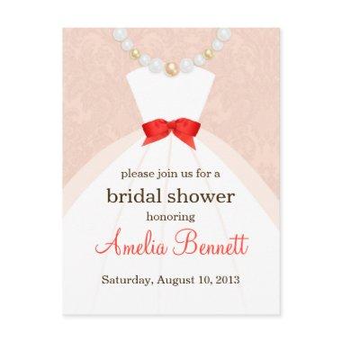 Coral and Taupe Damask