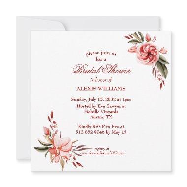 Coral & Blush Roses  Invite