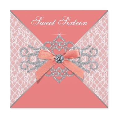 Coral Diamonds Coral Sweet 16 Birthday Party