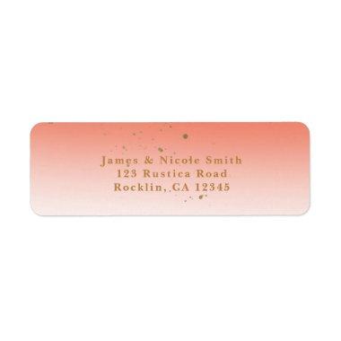 Coral & Gold Modern Glam Bridal Shower Party Label