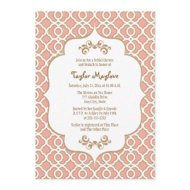 Coral Gold Moroccan  Invites