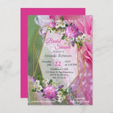Coral, Grass & Peony-pink Blooms Invitations
