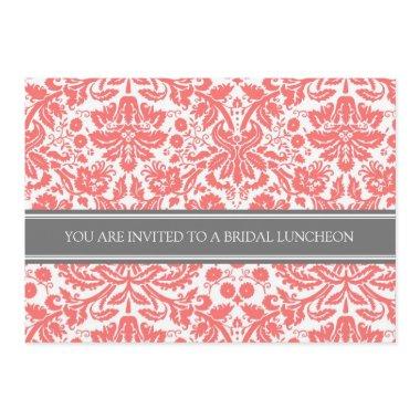 Coral Gray Damask Bridal Lunch
