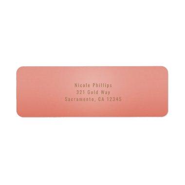 Coral Peach Dipped Chic Elegant Party  Label