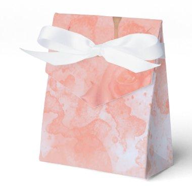 Coral Pink Vintage Butterfly Rose Bridal Shower Favor Boxes